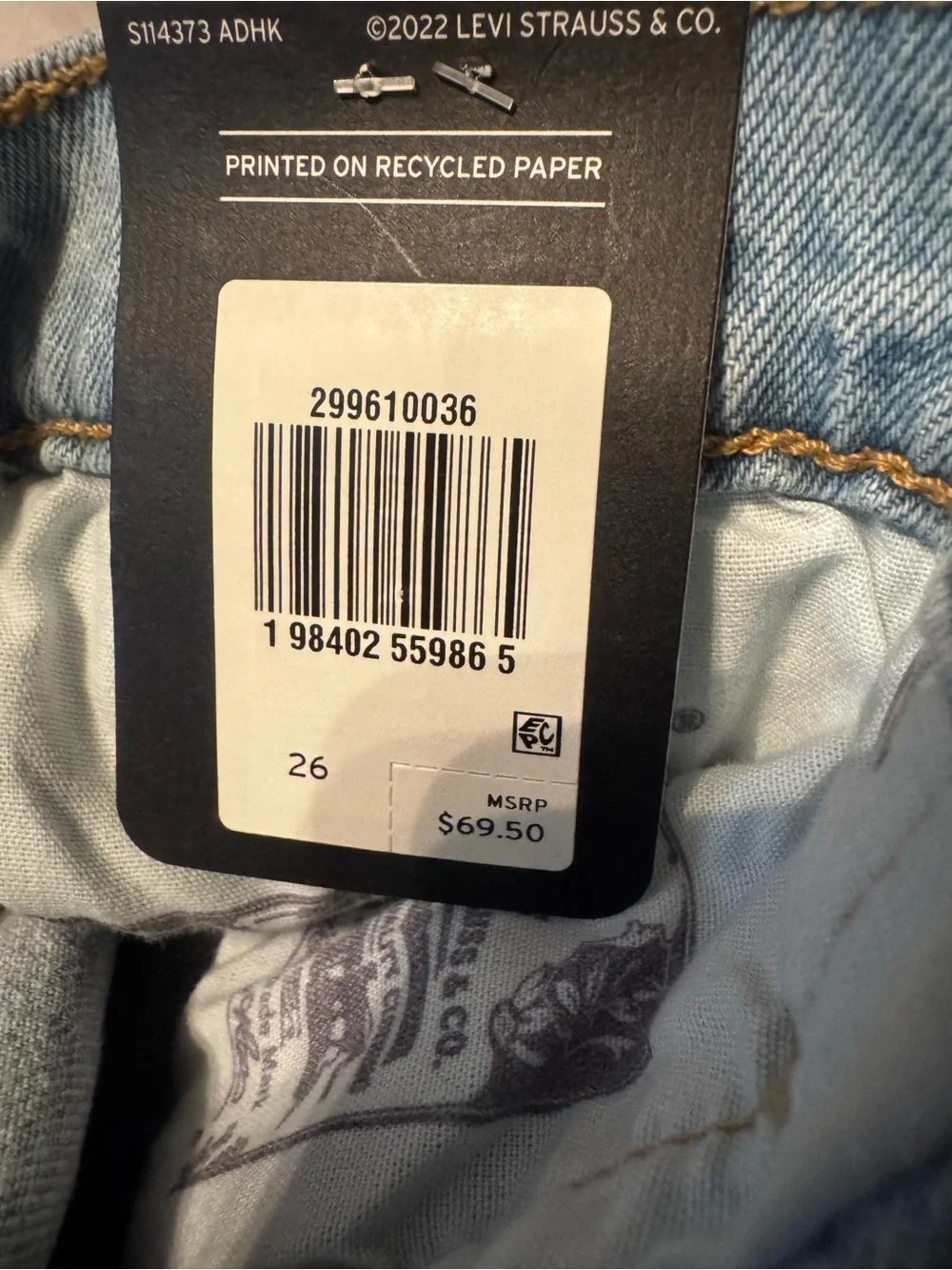 Levi's Light Blue Rolled shorts 501®
